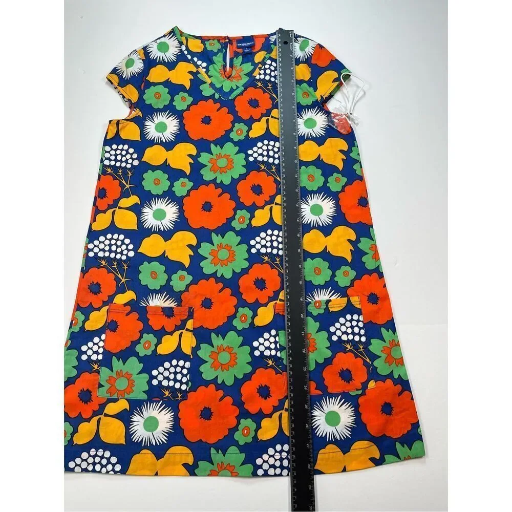 NEW Marimekko x Target Girls Bold Cap Sleeve Hippie Era Floral Dress Size Large - Picture 5 of 9